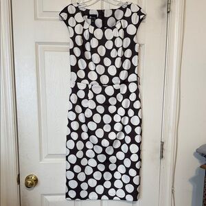AB Studio Brown and WhitePolka Dot  Dress